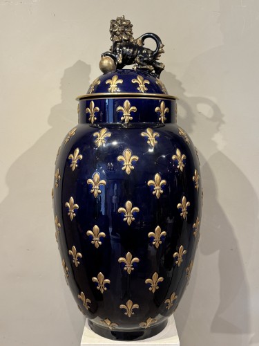 Large Lunéville Earthenware Vase, Keller and Guérin 19th Century - Art nouveau