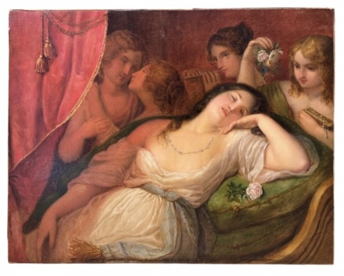 A Young Sleeping In A Récamier, attributed to Natale Schiavone Circa 18