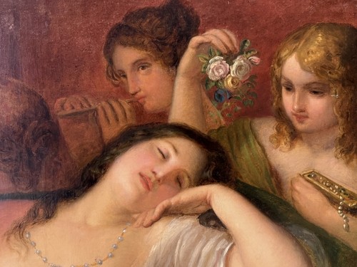 Jeune femme alanguie sur une récamier, attribué à Natale Schiavone ( 1777-1858) - La Crédence