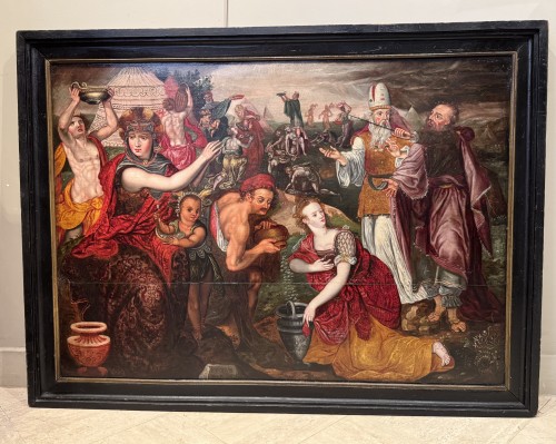 The Israelites Receiving The Manna, Flanders Late 16th Century - Paintings & Drawings Style Renaissance