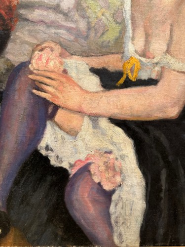 Jeune danseuse de French cancan se préparant, attribué à à Claude FIRMIN, vers 1890 - Art nouveau