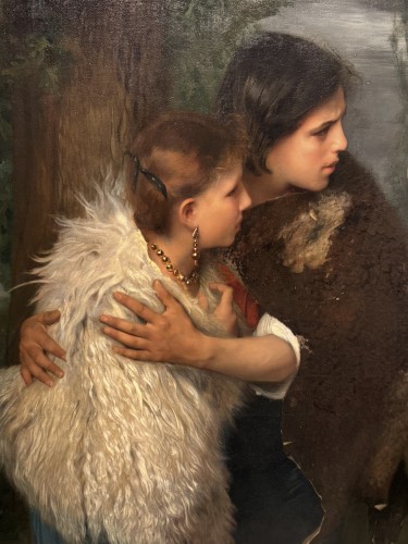 Napoléon III - A Shepherd Protecting A Young Woman From The Storm - Emile LEVY (1826-1890)