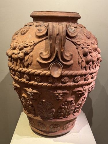 Art nouveau - Grande jarre en terre cuite d'Impruneta, Italie fin 19e siècle