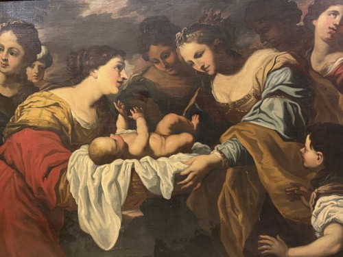 Tableaux et dessins Tableaux XVIIe siècle - Moïse et la fille de Pharaon, école Génoise fin 17e début 18e