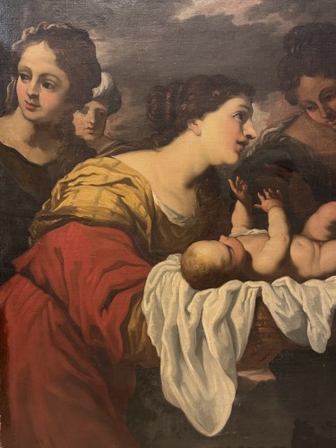 XVIIIe siècle - Moïse et la fille de Pharaon, école Génoise fin 17e début 18e