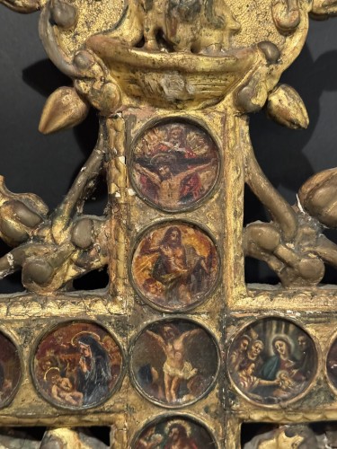 Art sacré, objets religieux  - Grande Croix de procession, Italie 18e siècle