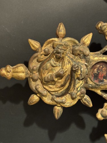 Grande Croix de procession, Italie 18e siècle - La Crédence