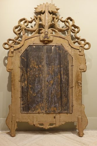 Louis XVI - 18th century Mirror in carved wood and silver plated wood