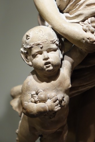 Bacchanal - Terracotta group after Clodion circa 1850  - Sculpture Style Napoléon III