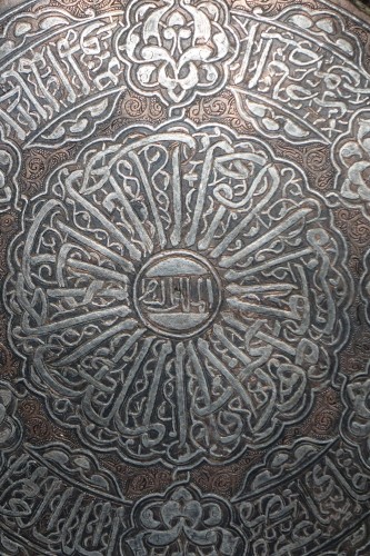 Grand bassin en cuivre damasquiné d'argent, Egypte 19e siècle - Objet de décoration Style Empire