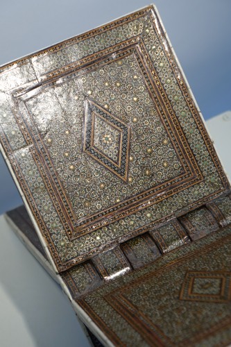 Religious Antiques  - Inlaid Coran holder&quot;khatam kari&quot;,Persia,19th century.