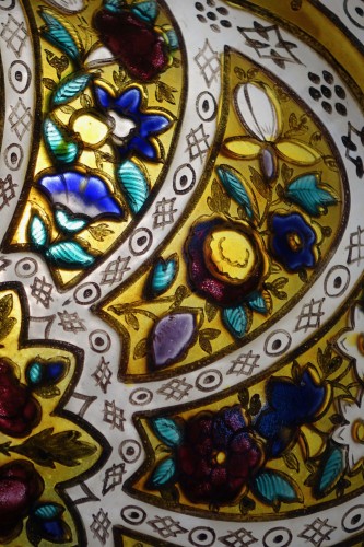 Luminaires Lustre - Suspension en verre peint Art Nouveau