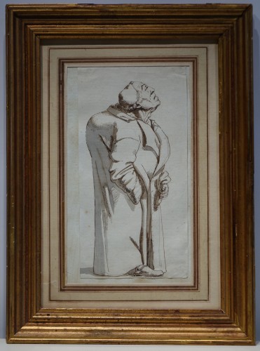 Drawing of a hunchback, Rome, 18th s.P.L. GHEZZI? - Paintings & Drawings Style Louis XV