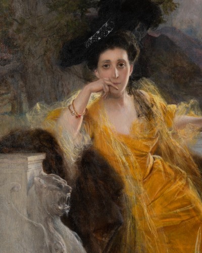 XIXe siècle - Portrait de Mme FOULD, datée 1903 - Francois FLAMENG (1856-1923)
