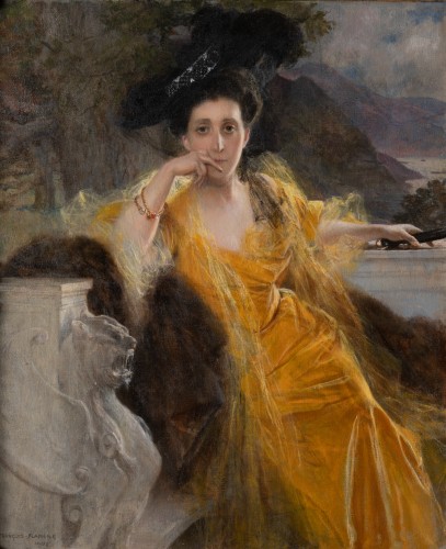 Antiquités - Portrait de Mme FOULD, datée 1903 - Francois FLAMENG (1856-1923)