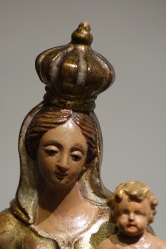 Sculpture  - A  gilt polychrome terracotta Virgin and Child , Italy, 18th c.