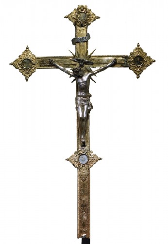 Christ sur une croix en argent doré, Rome vers 1600