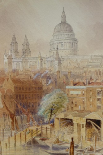 Antiquités - Saint Paul&#039;s Cathedral from Southwork bridge - F. LLOYDS, dated 1878