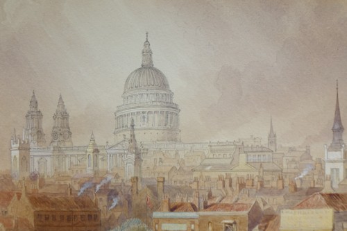 Antiquités - Saint Paul&#039;s Cathedral from Southwork bridge - F. LLOYDS, dated 1878