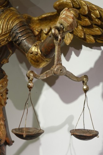 Sculpture Sculpture en Bois - Saint Michel archange terrassant le mal, Allemagne du sud ou Italie 17e siècle