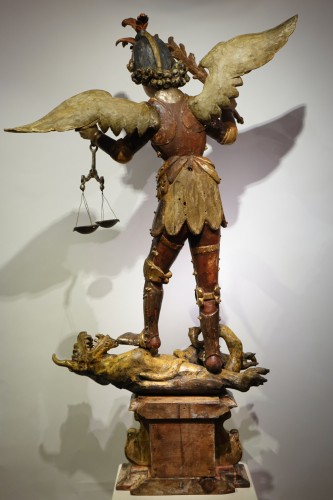 Antiquités - Saint Michel archange terrassant le mal, Allemagne du sud ou Italie 17e siècle