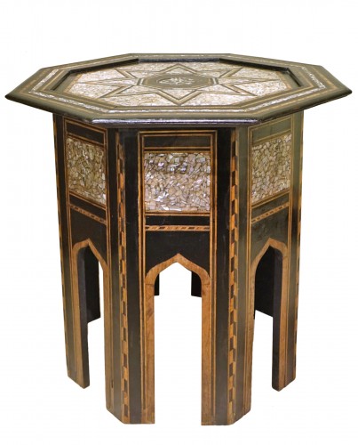 Mother-of-pearl inlaid octagonal side table, Syria or Egypt, circa 1920