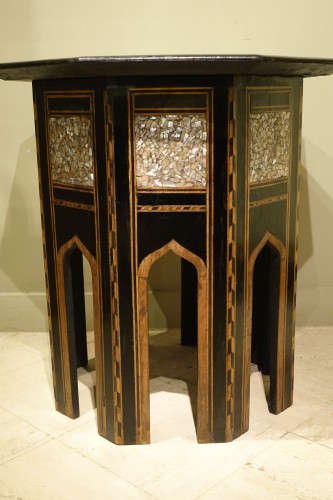 Furniture  - Mother-of-pearl inlaid octagonal side table, Syria or Egypt, circa 1920