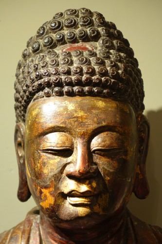 19th century - Large lacquered Buddha, China, early 19th c.