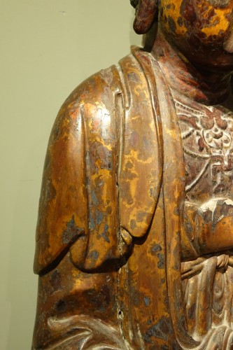 Antiquités - Large lacquered Buddha, China, early 19th c.