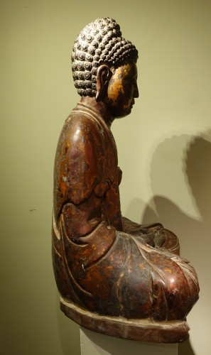 Antiquités - Large lacquered Buddha, China, early 19th c.