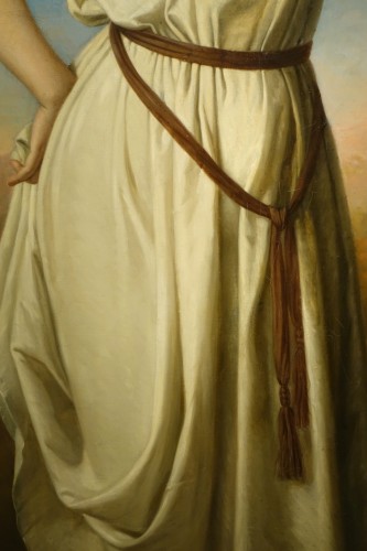 &quot;Young woman carrying water, Rebecca?&quot;,oil on canvas ,C.Spinetti, 1880 - Paintings & Drawings Style Napoléon III