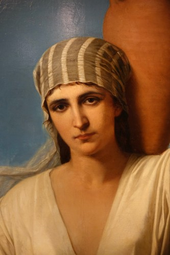 &quot;Young woman carrying water, Rebecca?&quot;,oil on canvas ,C.Spinetti, 1880 - 