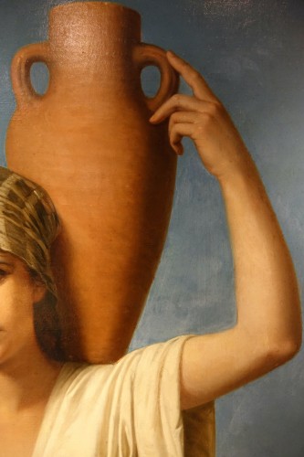 &quot;Young woman carrying water, Rebecca?&quot;,oil on canvas ,C.Spinetti, 1880 - Napoléon III