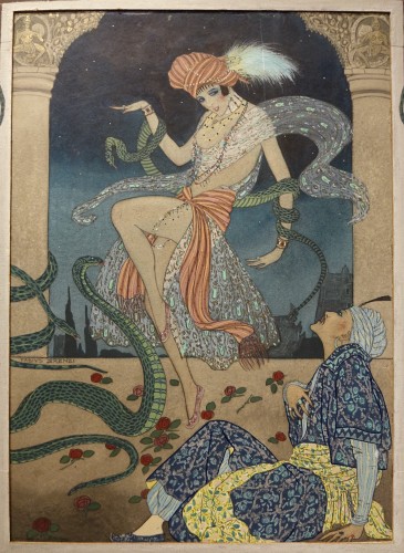 Princesse Emeraude - Aquarelle, gouache, huile signé F.LORENZI, 1929 - La Crédence