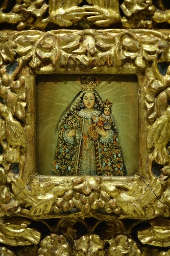 Vierge à l'Enfant -  Mexique, 18e siècle - Art sacré, objets religieux Style Louis XV