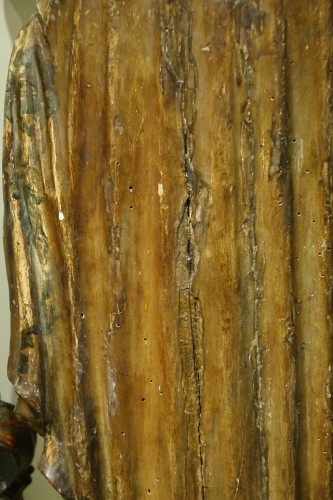 Art sacré, objets religieux  - Grande Vierge à l'Enfant en bois peint, Espagne 18e siècle