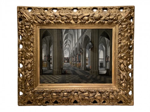 Intérieur de la cathédrale d'Anvers, - Pieter NEFFS LE JEUNE (1620-1675)