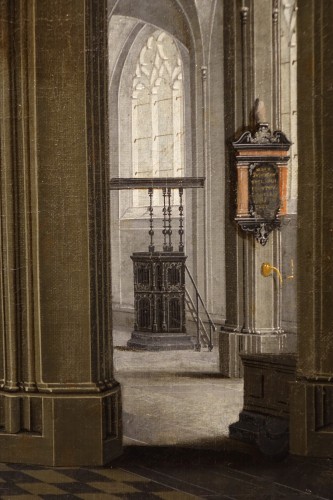 XVIIe siècle - Intérieur de la cathédrale d'Anvers, - Pieter NEFFS LE JEUNE (1620-1675)