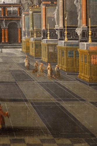 Intérieur de la cathédrale d'Anvers, - Pieter NEFFS LE JEUNE (1620-1675) - Louis XIII