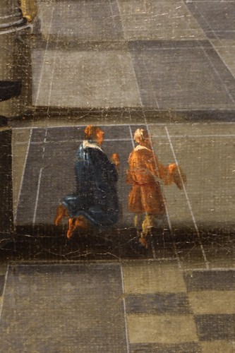 Louis XIII - Intérieur de la cathédrale d'Anvers, - Pieter NEFFS LE JEUNE (1620-1675)