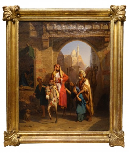 Jeune mendiante dans une rue du Caire - E.GIRARDET, 1845