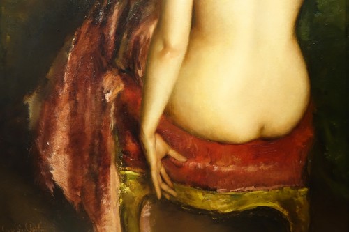  Large nude back study painting-G.P. RESTELLINI 1931 - Paintings & Drawings Style Art Déco