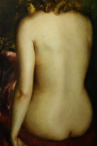 Art Déco -  Large nude back study painting-G.P. RESTELLINI 1931