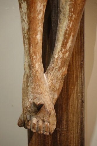 Art sacré, objets religieux  - Grand Christ en croix, Bourgogne 15e siècle