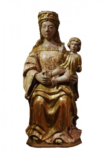 Large Virgin and Child on a throne, Spain, circa 1500