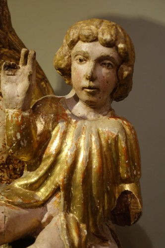 Art sacré, objets religieux  - Grande Vierge à l'Enfant trônant, Espagne, vers 1500