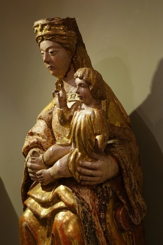 Renaissance - Large Virgin and Child on a throne, Spain, circa 1500