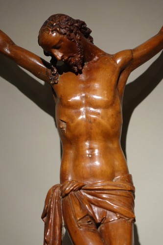 Christ en croix en buis, 17e siècle - Art sacré, objets religieux Style Louis XIV