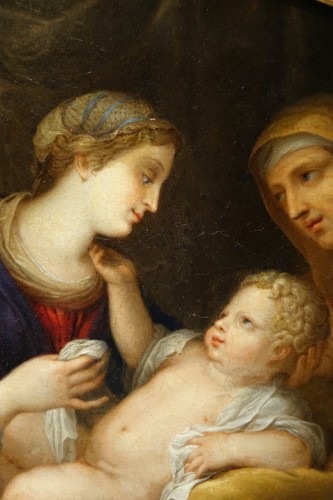 Antiquités - Vierge à l'Enfant avec Ste Anne et St Joseph, France 17e siècle