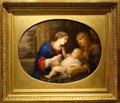 Antiquités - Vierge à l'Enfant avec Ste Anne et St Joseph, France 17e siècle